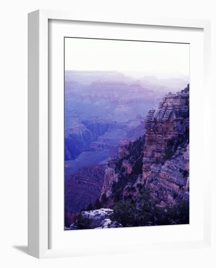 Sunset paints the Grand Canyon purple and mauve-Elliott Kaufman-Framed Photographic Print