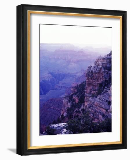 Sunset paints the Grand Canyon purple and mauve-Elliott Kaufman-Framed Photographic Print