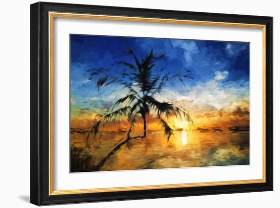 Sunset Palm II - In the Style of Oil Painting-Philippe Hugonnard-Framed Giclee Print