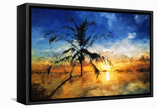Sunset Palm II - In the Style of Oil Painting-Philippe Hugonnard-Framed Premier Image Canvas