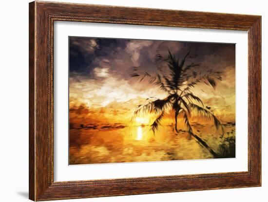 Sunset Palm III - In the Style of Oil Painting-Philippe Hugonnard-Framed Giclee Print