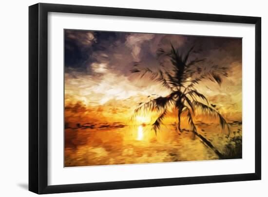 Sunset Palm III - In the Style of Oil Painting-Philippe Hugonnard-Framed Giclee Print