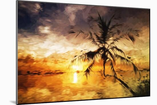 Sunset Palm III - In the Style of Oil Painting-Philippe Hugonnard-Mounted Giclee Print