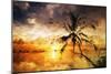 Sunset Palm III - In the Style of Oil Painting-Philippe Hugonnard-Mounted Giclee Print