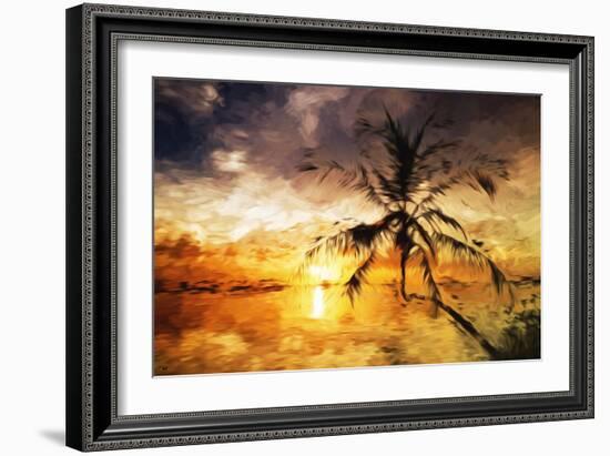 Sunset Palm III - In the Style of Oil Painting-Philippe Hugonnard-Framed Giclee Print