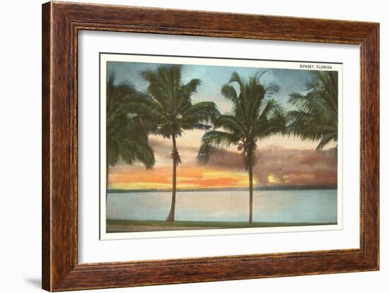 Sunset, Palm Trees, Florida-null-Framed Art Print