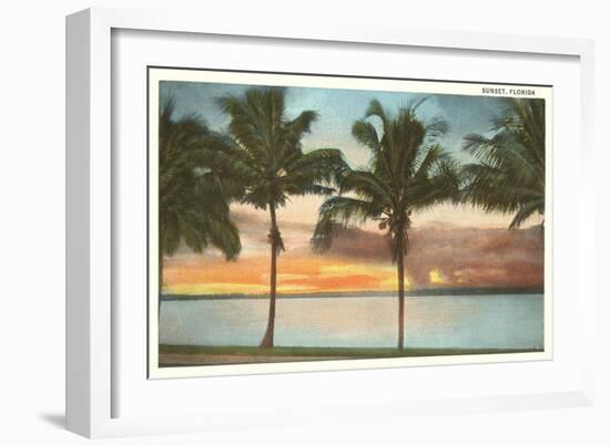 Sunset, Palm Trees, Florida-null-Framed Art Print