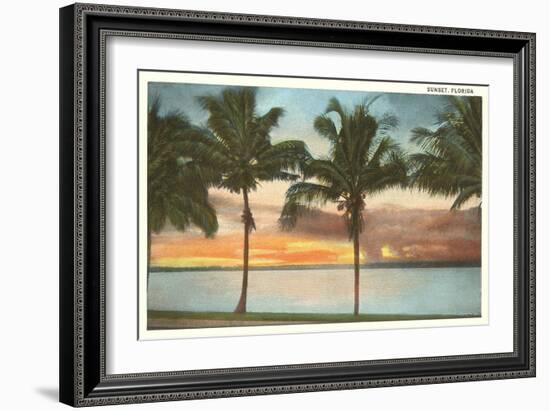 Sunset, Palm Trees, Florida-null-Framed Art Print