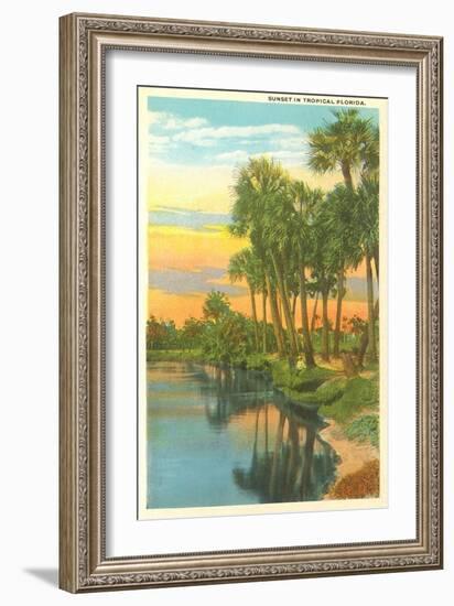 Sunset, Palm Trees, Florida-null-Framed Art Print