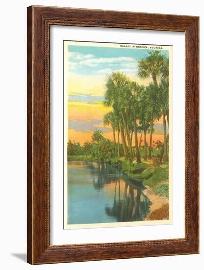 Sunset, Palm Trees, Florida-null-Framed Art Print