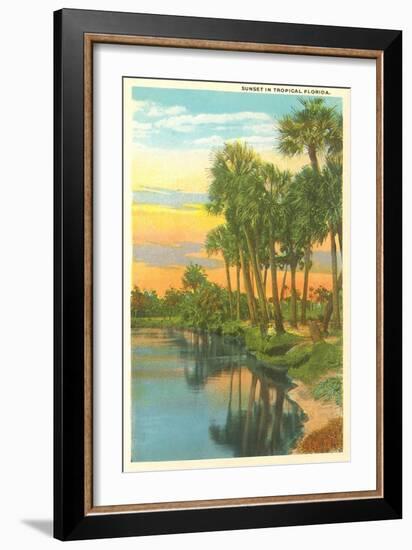 Sunset, Palm Trees, Florida-null-Framed Art Print