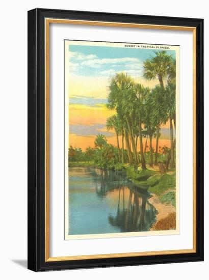 Sunset, Palm Trees, Florida-null-Framed Art Print