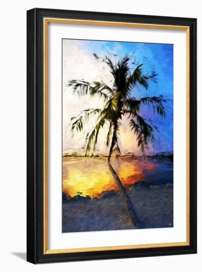 Sunset Palm V - In the Style of Oil Painting-Philippe Hugonnard-Framed Giclee Print