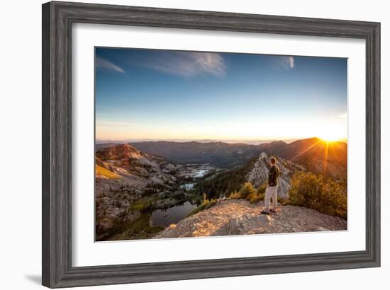 Sunset Peak Overlooking Catherine Lake, Lake Mary And Lake Martha In Big Cottonwood Canyon, Utah-Lindsay Daniels-Framed Photographic Print