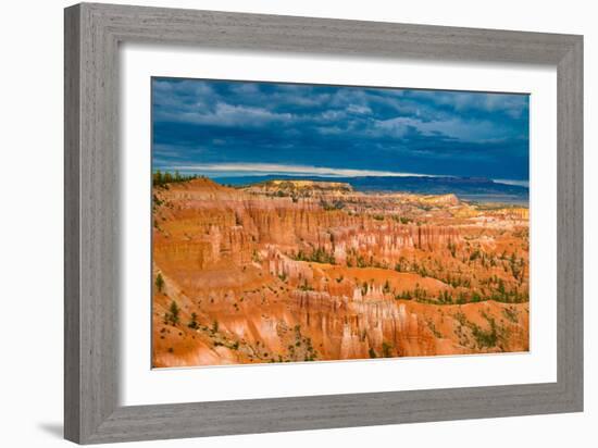 Sunset Point View, Bryce Canyon National Park, Utah, Wasatch Limestone Pinnacles and Sunset Clouds-Tom Till-Framed Photographic Print