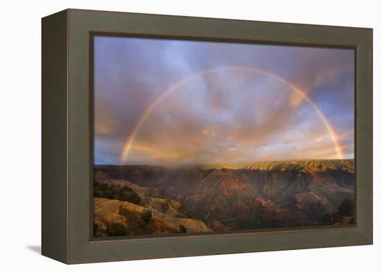 Sunset Rainbow, Waimea Canyon, Kauai, Hawaii-Paul Souders-Framed Premier Image Canvas