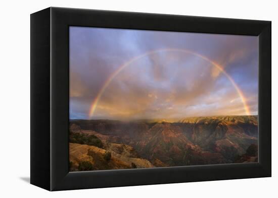 Sunset Rainbow, Waimea Canyon, Kauai, Hawaii-Paul Souders-Framed Premier Image Canvas