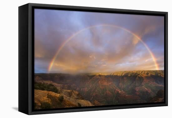 Sunset Rainbow, Waimea Canyon, Kauai, Hawaii-Paul Souders-Framed Premier Image Canvas