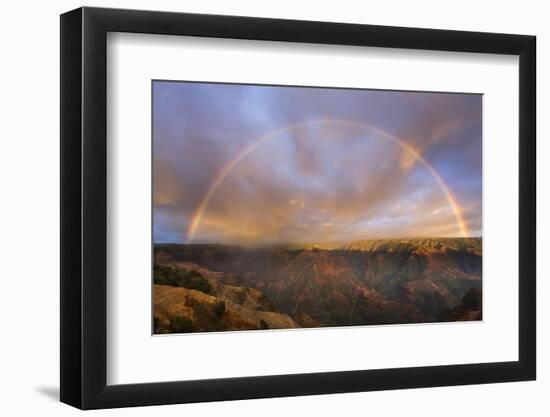 Sunset Rainbow, Waimea Canyon, Kauai, Hawaii-Paul Souders-Framed Photographic Print