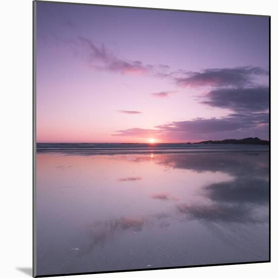 Sunset Reflected in Wet Sand and Sea on Crackington Haven Beach, Cornwall, England, UK, Europe-Ian Egner-Mounted Photographic Print