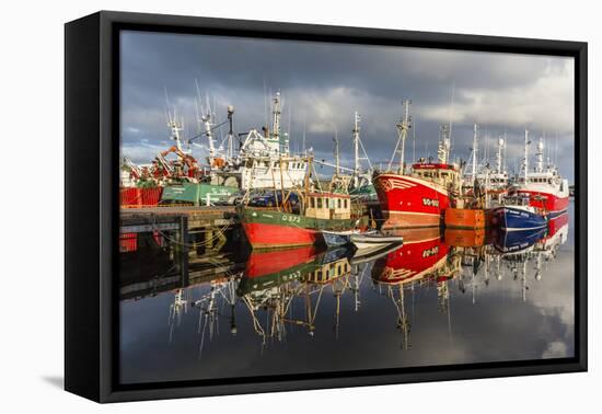 Sunset Reflected on the Commercial Fishing Fleet at Killybegs-Michael Nolan-Framed Premier Image Canvas