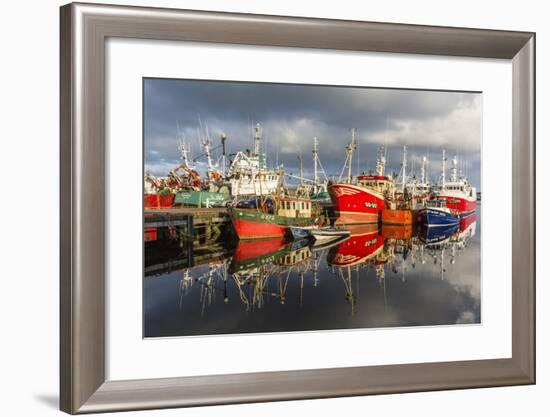 Sunset Reflected on the Commercial Fishing Fleet at Killybegs-Michael Nolan-Framed Photographic Print