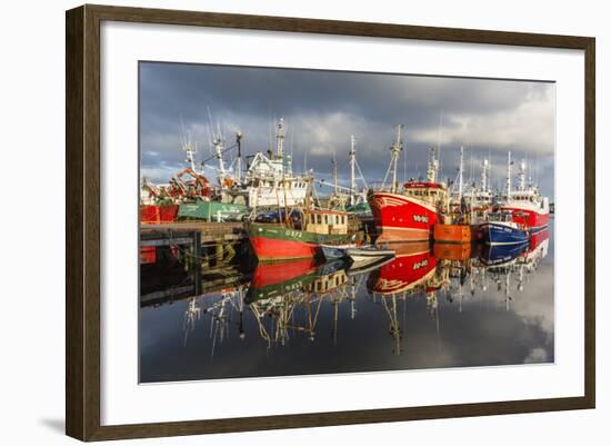 Sunset Reflected on the Commercial Fishing Fleet at Killybegs-Michael Nolan-Framed Photographic Print