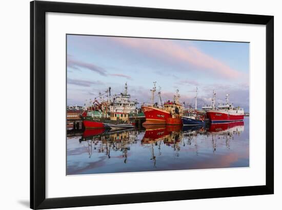 Sunset Reflected on the Commercial Fishing Fleet at Killybegs-Michael Nolan-Framed Photographic Print