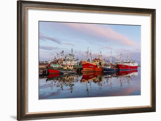 Sunset Reflected on the Commercial Fishing Fleet at Killybegs-Michael Nolan-Framed Photographic Print