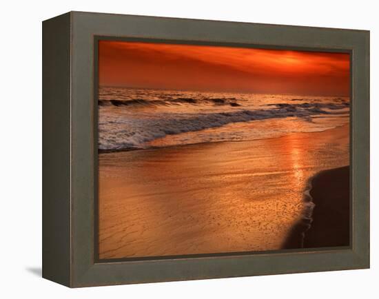 Sunset Reflection, Cape May, New Jersey, USA-Jay O'brien-Framed Premier Image Canvas