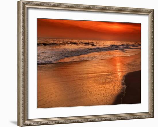 Sunset Reflection, Cape May, New Jersey, USA-Jay O'brien-Framed Photographic Print