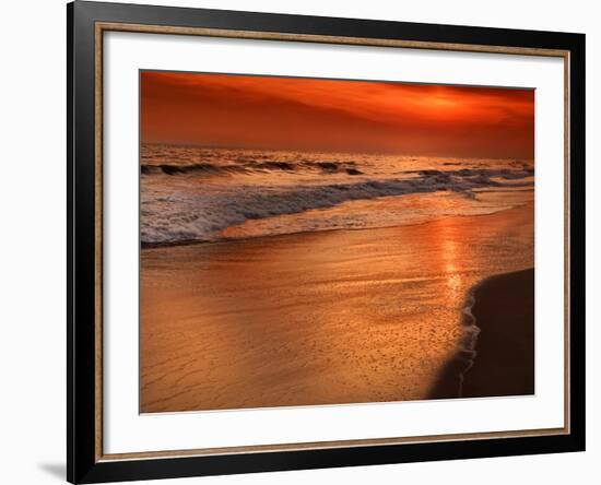 Sunset Reflection, Cape May, New Jersey, USA-Jay O'brien-Framed Photographic Print