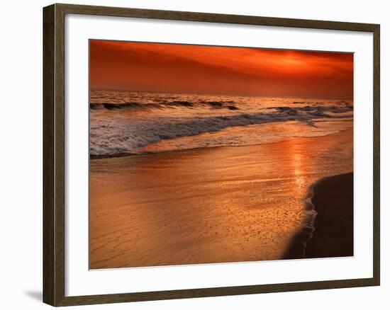 Sunset Reflection, Cape May, New Jersey, USA-Jay O'brien-Framed Photographic Print