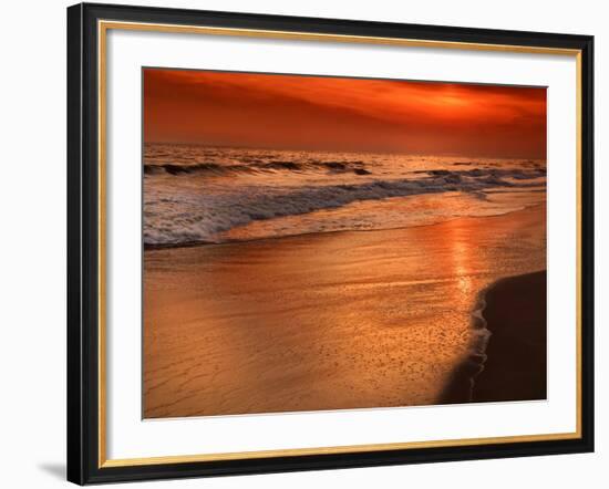 Sunset Reflection, Cape May, New Jersey, USA-Jay O'brien-Framed Photographic Print