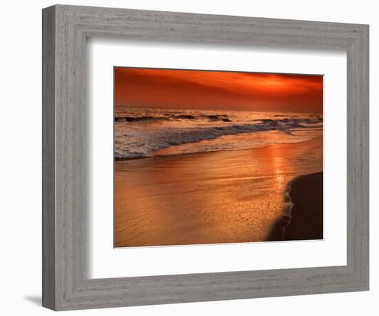 Sunset Reflection, Cape May, New Jersey, USA-Jay O'brien-Framed Photographic Print