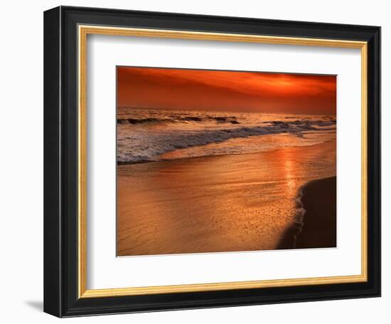 Sunset Reflection, Cape May, New Jersey, USA-Jay O'brien-Framed Photographic Print