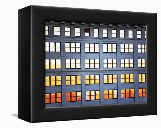 Sunset Reflection From Office Building Windows-Alan Schein-Framed Premier Image Canvas