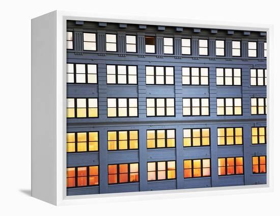 Sunset Reflection From Office Building Windows-Alan Schein-Framed Premier Image Canvas