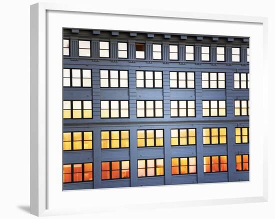 Sunset Reflection From Office Building Windows-Alan Schein-Framed Photographic Print