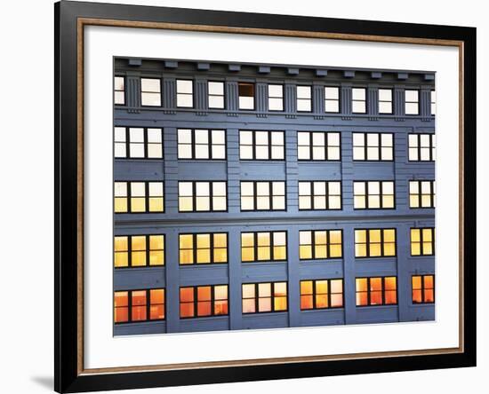 Sunset Reflection From Office Building Windows-Alan Schein-Framed Photographic Print