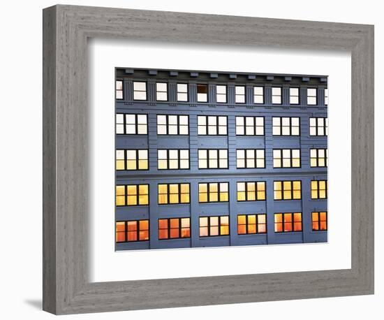 Sunset Reflection From Office Building Windows-Alan Schein-Framed Photographic Print