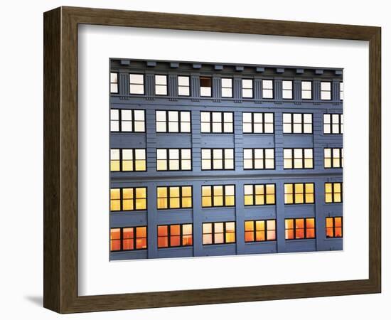 Sunset Reflection From Office Building Windows-Alan Schein-Framed Photographic Print