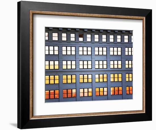 Sunset Reflection From Office Building Windows-Alan Schein-Framed Photographic Print