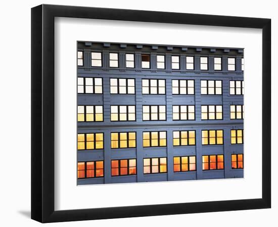 Sunset Reflection From Office Building Windows-Alan Schein-Framed Photographic Print