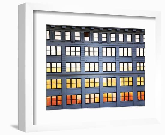 Sunset Reflection From Office Building Windows-Alan Schein-Framed Photographic Print