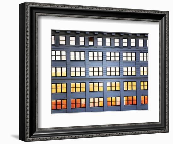 Sunset Reflection From Office Building Windows-Alan Schein-Framed Photographic Print