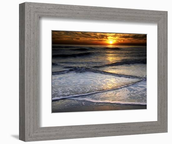 Sunset Reflection on Beach, Cape May, New Jersey, USA-Jay O'brien-Framed Photographic Print