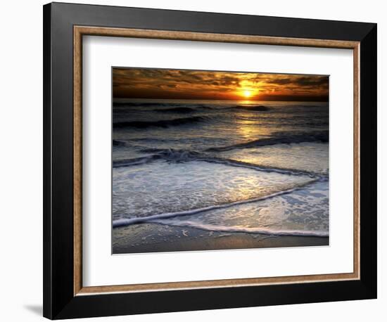 Sunset Reflection on Beach, Cape May, New Jersey, USA-Jay O'brien-Framed Photographic Print