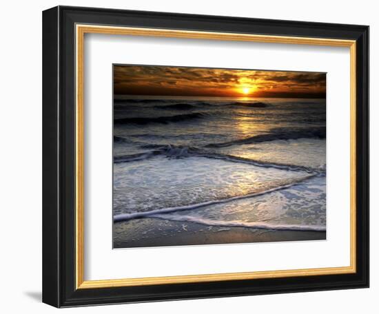 Sunset Reflection on Beach, Cape May, New Jersey, USA-Jay O'brien-Framed Photographic Print