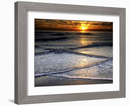 Sunset Reflection on Beach, Cape May, New Jersey, USA-Jay O'brien-Framed Photographic Print